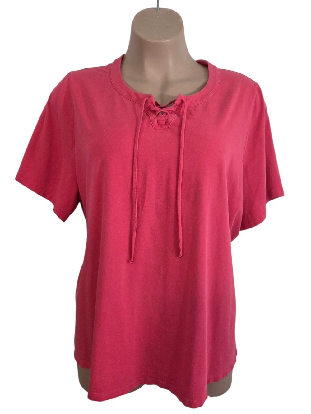Catherines Suprema Collection Laced V-Neck Short Sleeve Top Size 3X(26/28W)